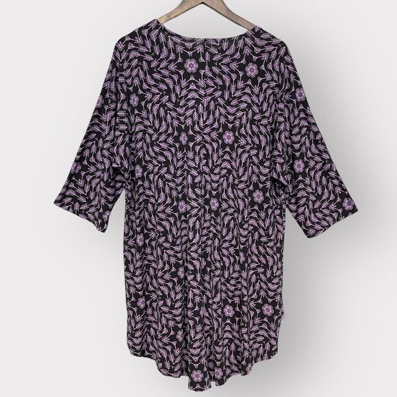 LuLaRoe‎ Open Cardigan Women M Black Purple Arrows Dolman 3/4 Sleeve Stretch D19 - Picture 5 of 9